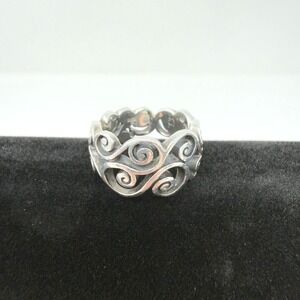 Brighton Sterling Silver Scroll Band Ring Swirl Design Size 5.5